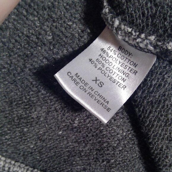 Enjoy COKE Hoodie Short Crossed back Drawstring lined hood xs gray black baggy - Picture 2 of 6